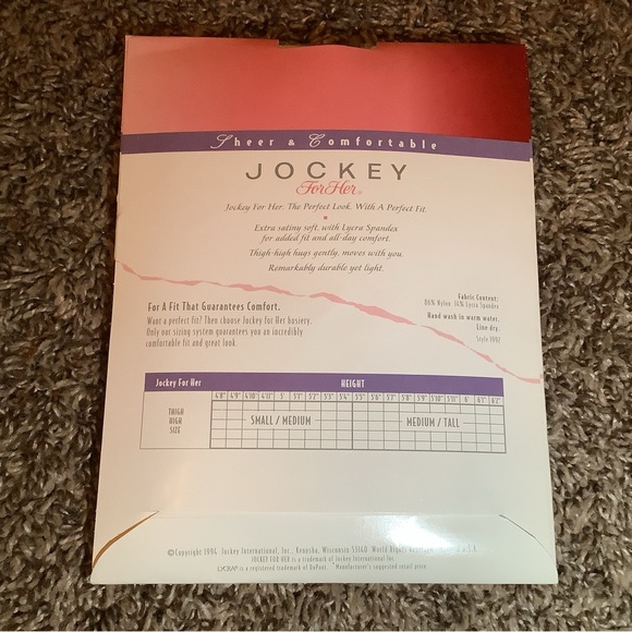 Jockey for Her sheer thigh highs, style 1992, color antique white, size: S/M - Picture 5 of 12